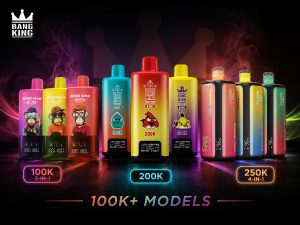 Bang Kingの100K以上モデル一覧イメージ。100K 3-in-1、200K、250K 4-in-1の大容量ベイプをまとめたカテゴリー用カバー画像